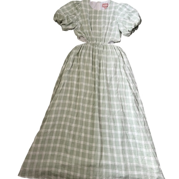 Show Me Your Mumu Eloise Plaid Cut-Out Green Maxi Dress Size XS - Picture 9 of 12